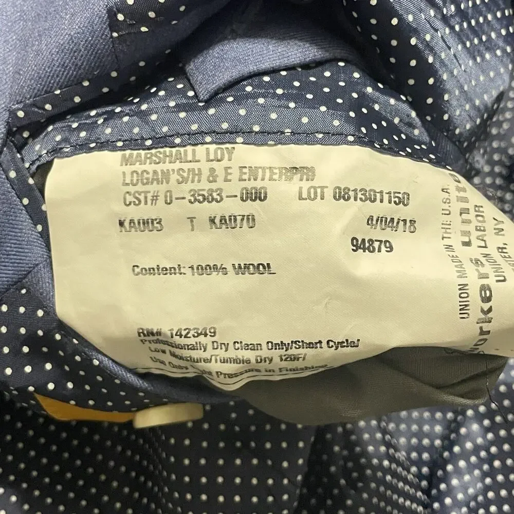 Hickey Freeman Suit Mens Sz 54 R Blue 2pc USA Loro Piana Tasmanian Pants 46 MINT